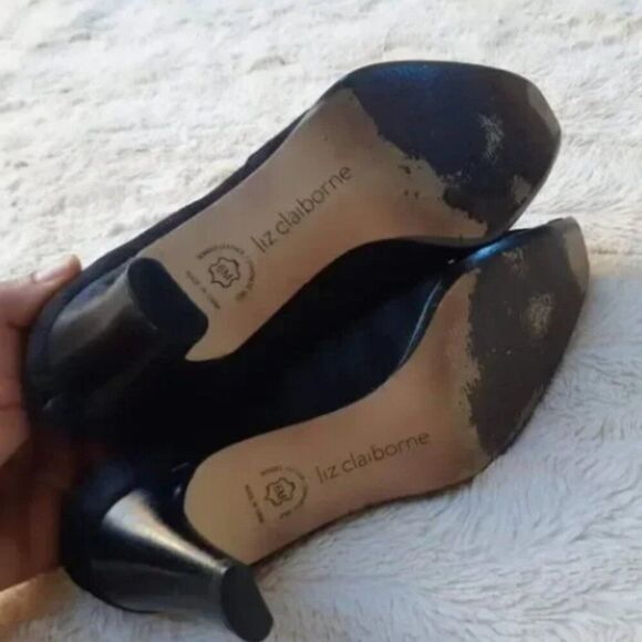 Vintage liz claiborne black slip on heels / 6 - Picture 7 of 7